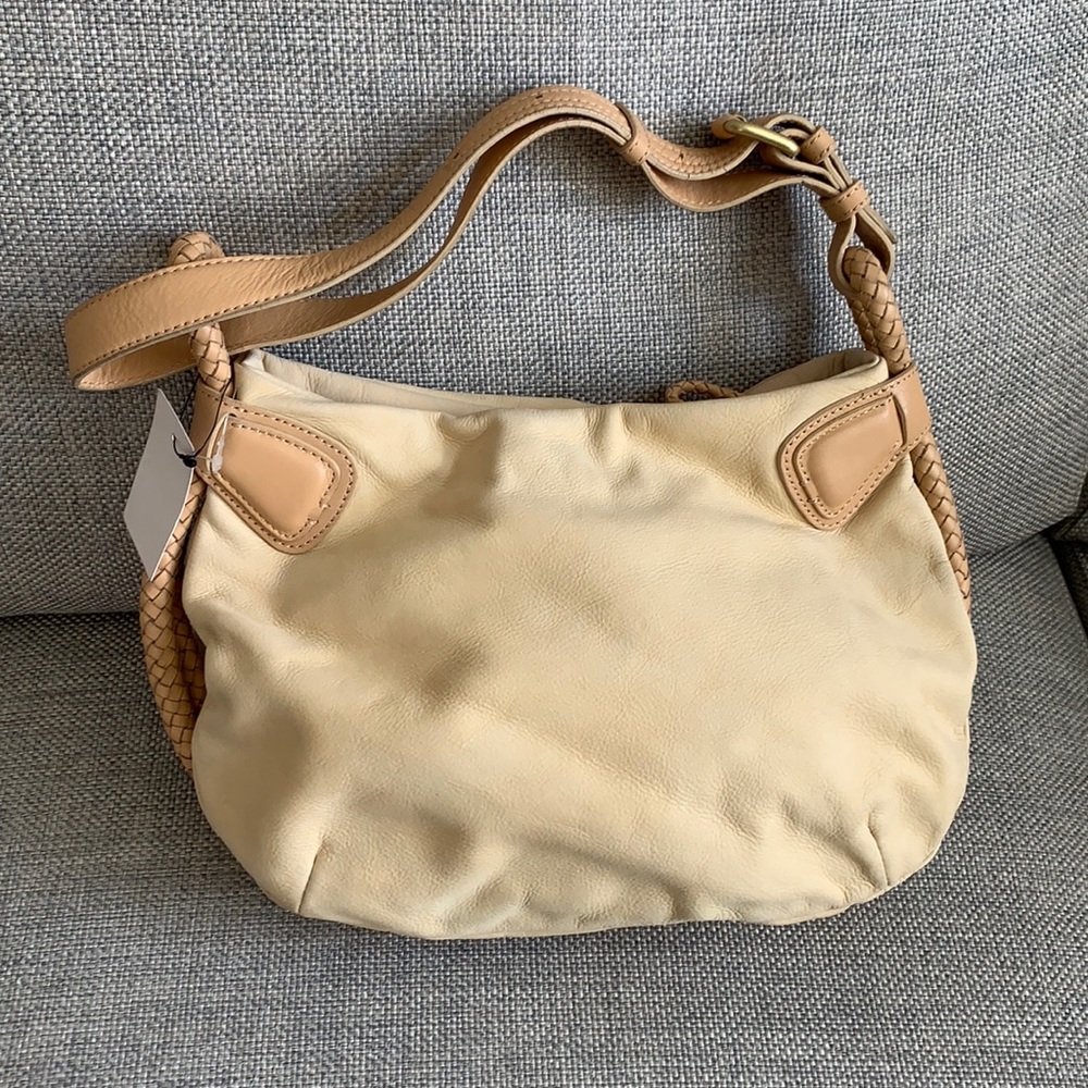 Kenneth Cole Cream leather bag with braided straps